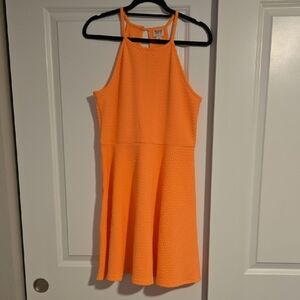 Coral Halter Summer Dress